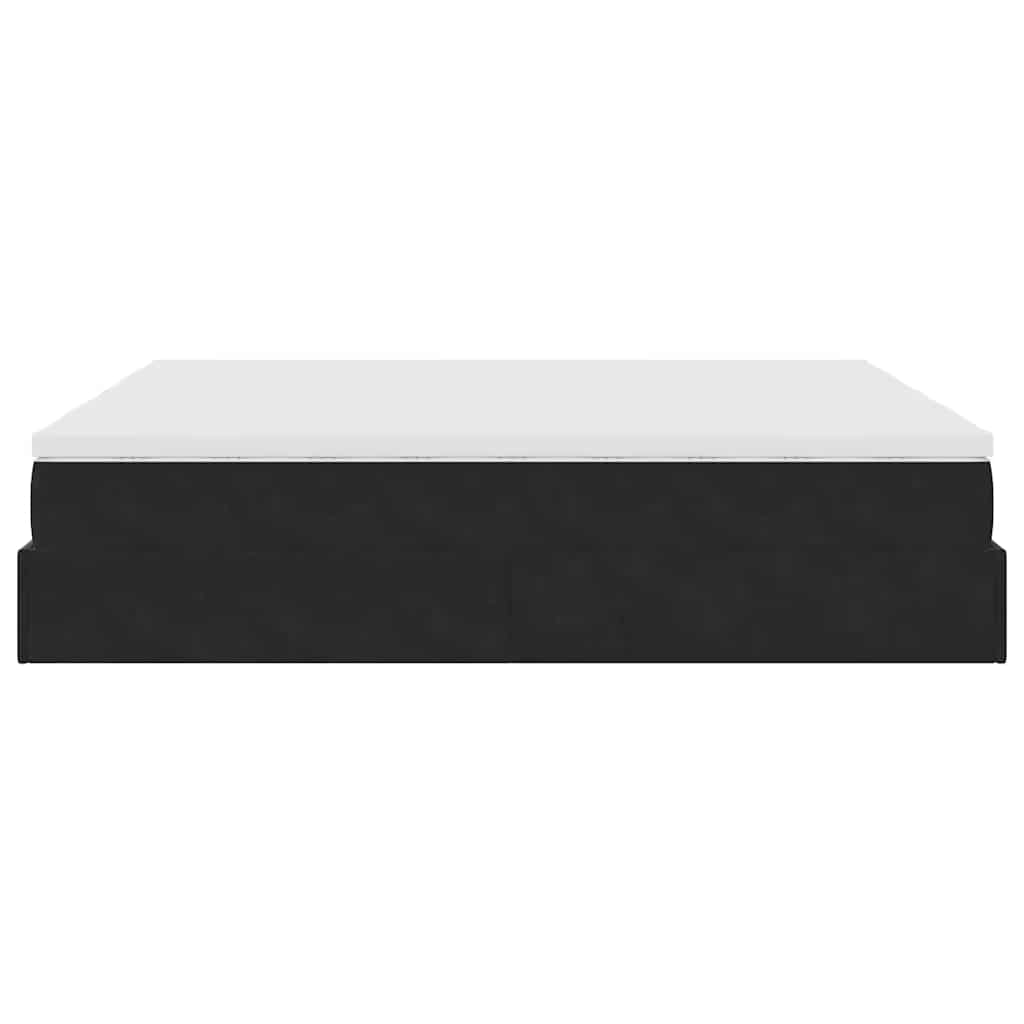 vidaXL Οθωμανικό κρεβάτι με στρώματα Μαύρο 160x200cm Velvet