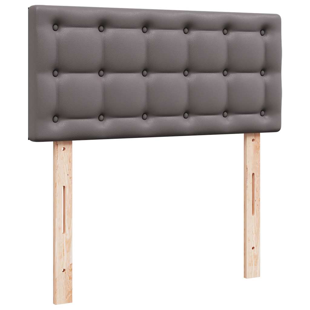 vidaXL Οθωμανικό κρεβάτι με στρώμα Γκρι 80x200cm Faux Leather