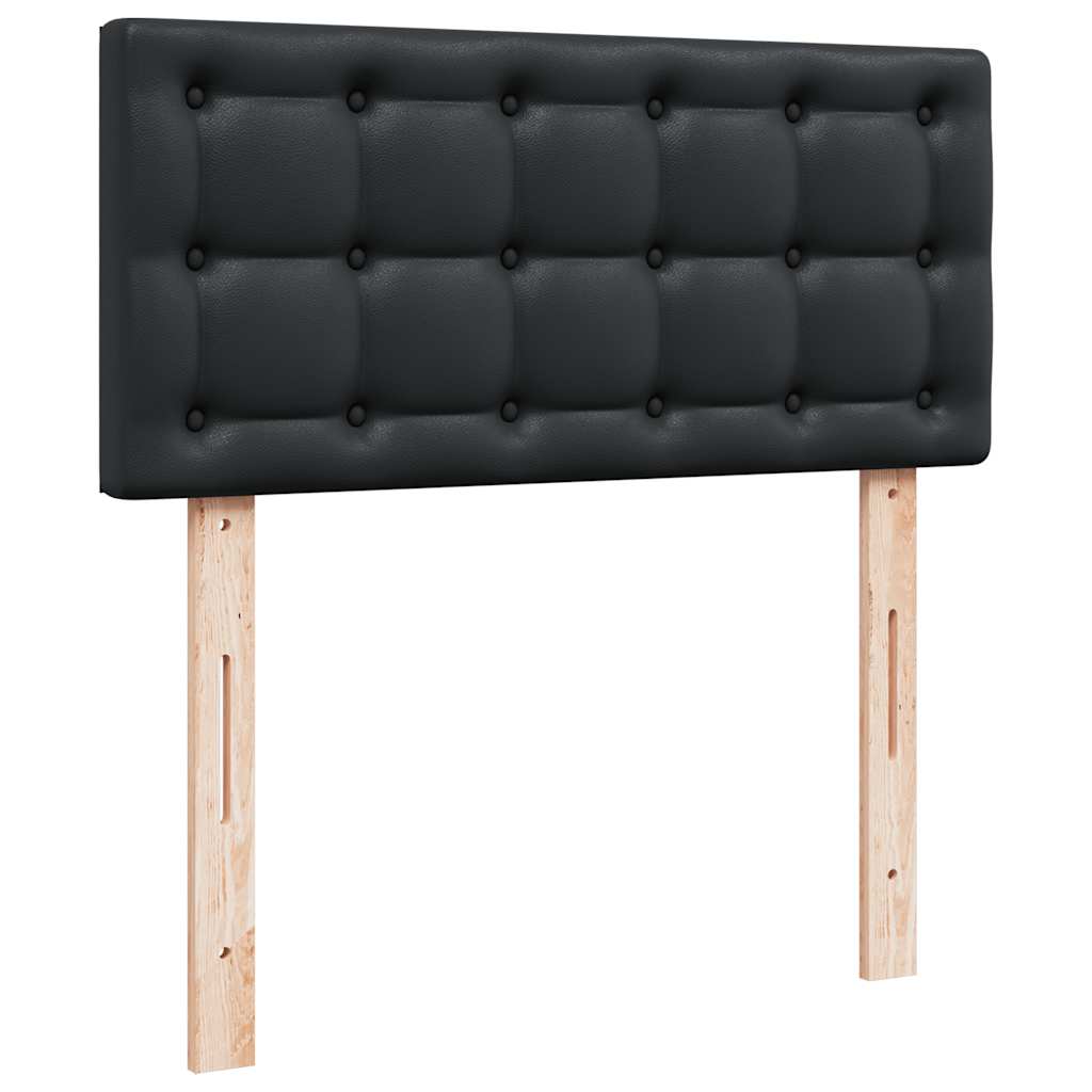vidaXL Οθωμανικό κρεβάτι με στρώμα Μαύρο 90x190cm Faux Leather