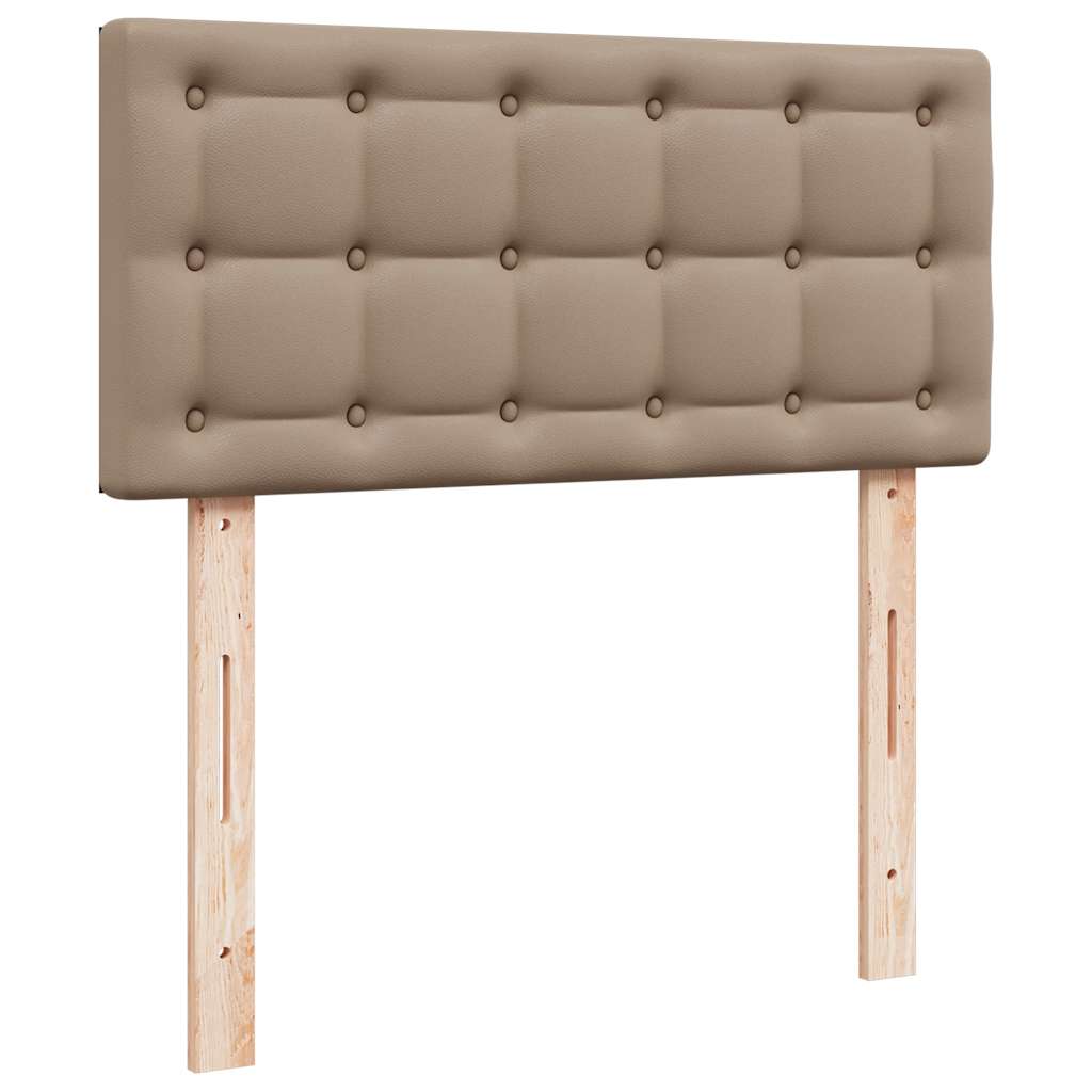 vidaXL Οθωμανικό κρεβάτι με στρώμα Cappucino 90x190cm Faux Leather