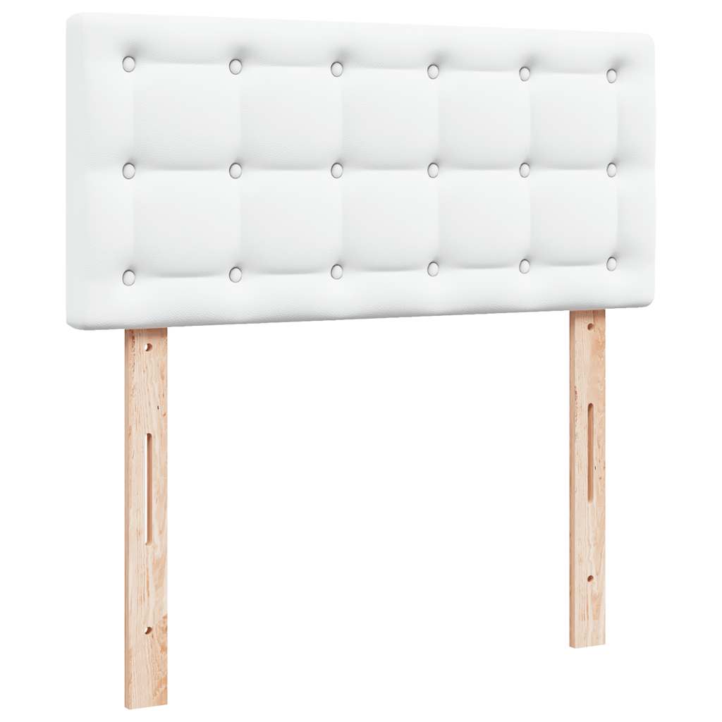 vidaXL Οθωμανικό κρεβάτι με στρώμα Λευκό 90x200cm Faux Leather