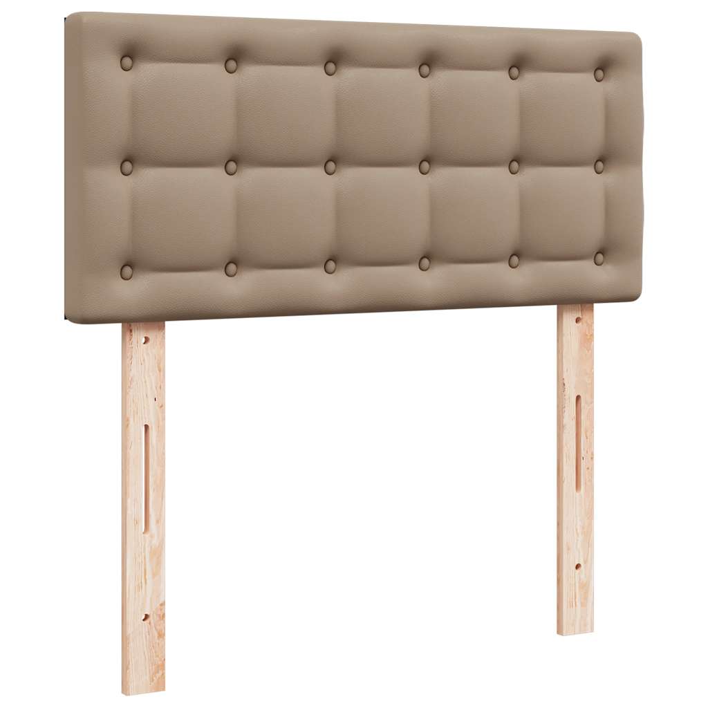 vidaXL Οθωμανικό κρεβάτι με στρώμα Cappucino 90x200cm Faux Leather