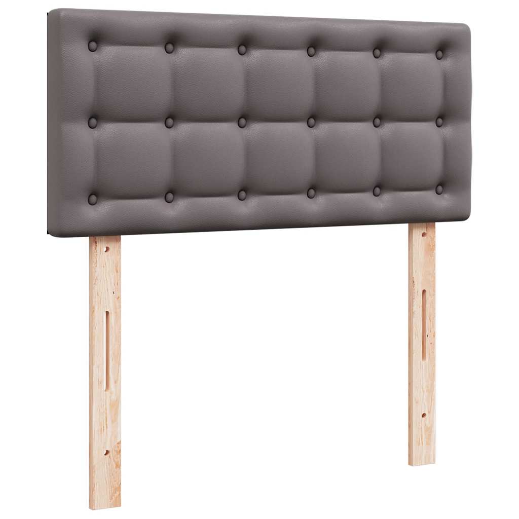 vidaXL Οθωμανικό κρεβάτι με στρώμα Γκρι 100x200cm Faux Leather