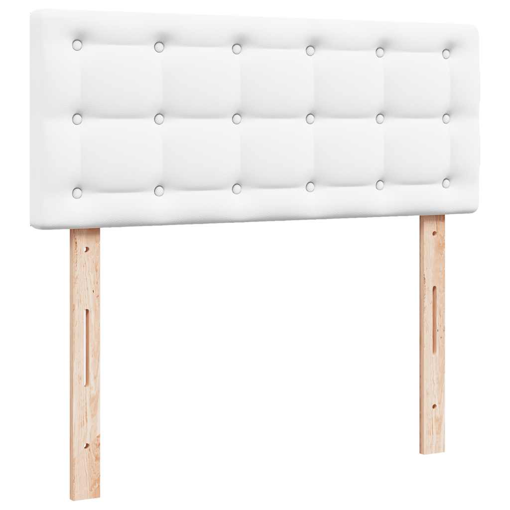 vidaXL Οθωμανικό κρεβάτι με στρώμα Λευκό 120x190 cm Faux Leather