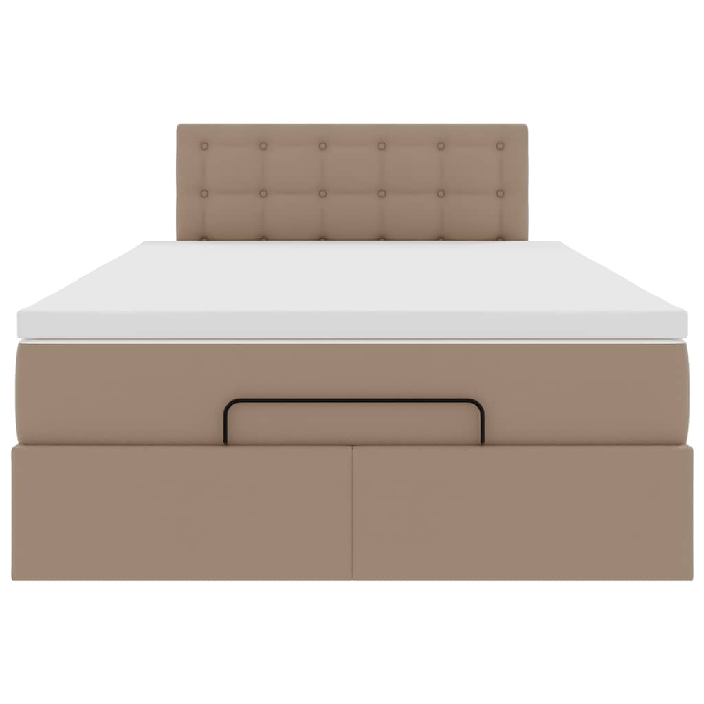 vidaXL Οθωμανικό κρεβάτι με στρώμα Cappucino 120x200cm Faux Leather