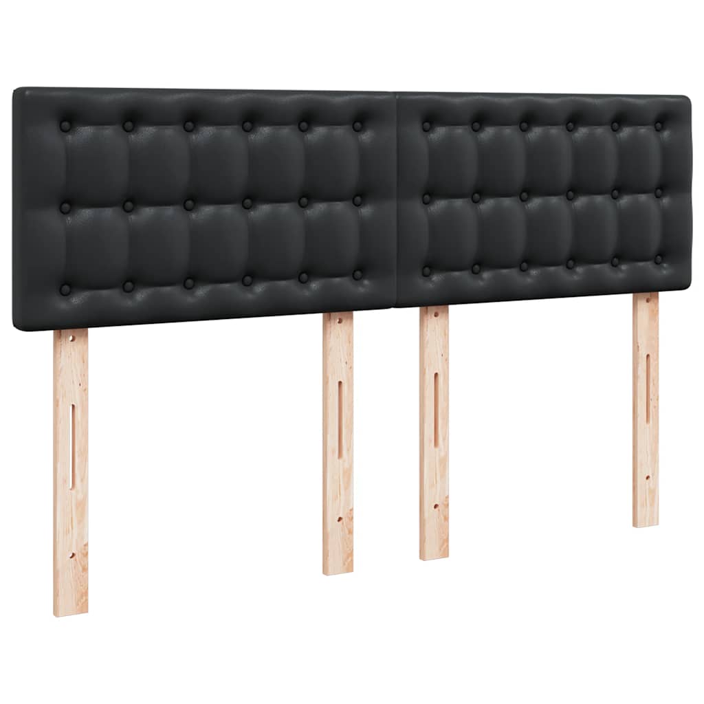 vidaXL Οθωμανικό κρεβάτι με στρώμα Μαύρο 140x190cm Συνθετικό δέρμα