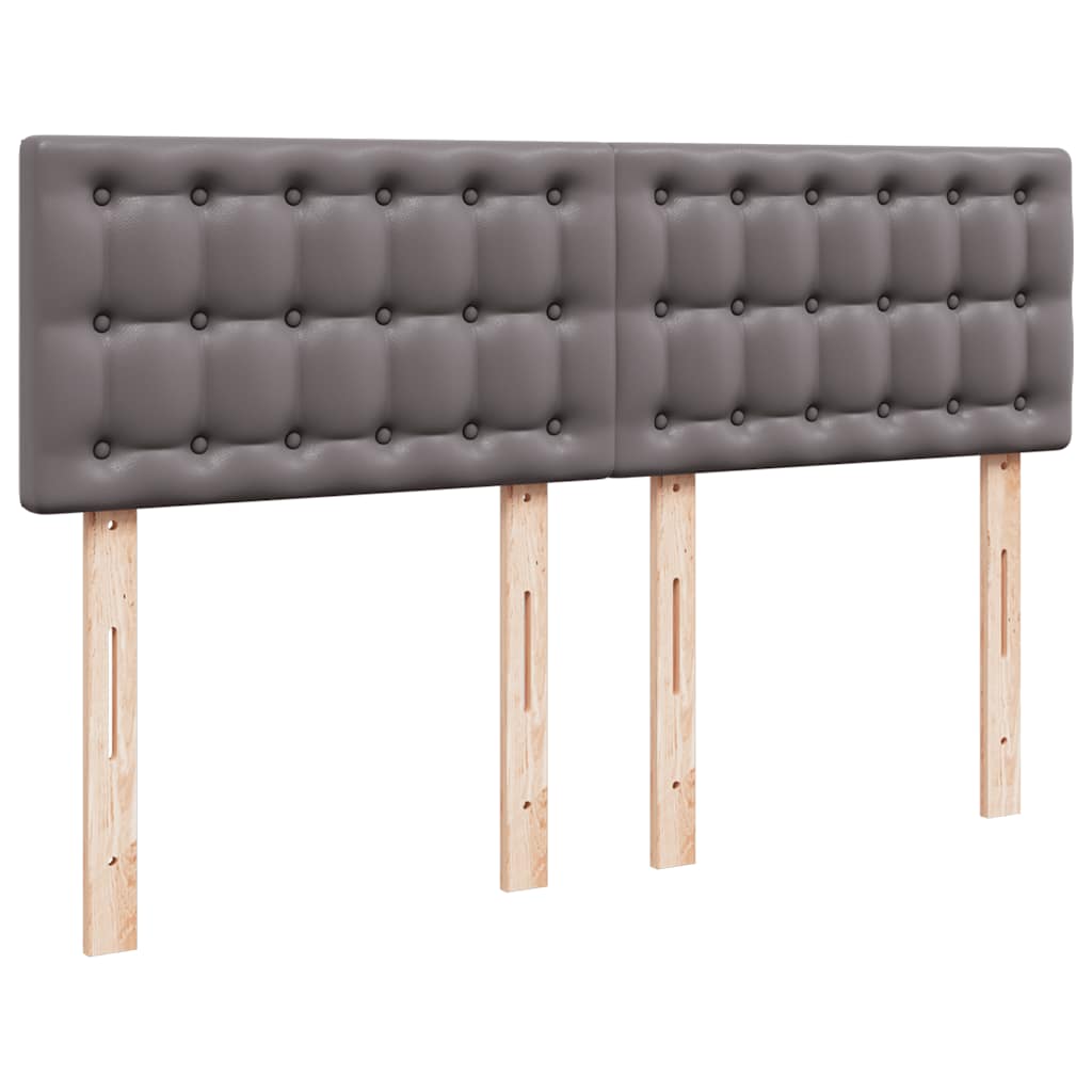 vidaXL Οθωμανικό κρεβάτι με στρώμα Γκρι 140x200cm Faux Leather