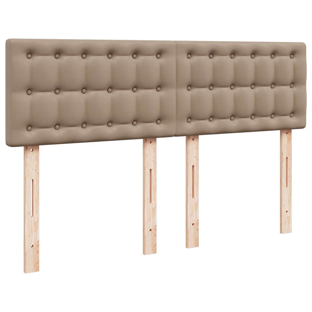 vidaXL Οθωμανικό κρεβάτι με στρώμα Cappucino 140x200cm Faux Leather