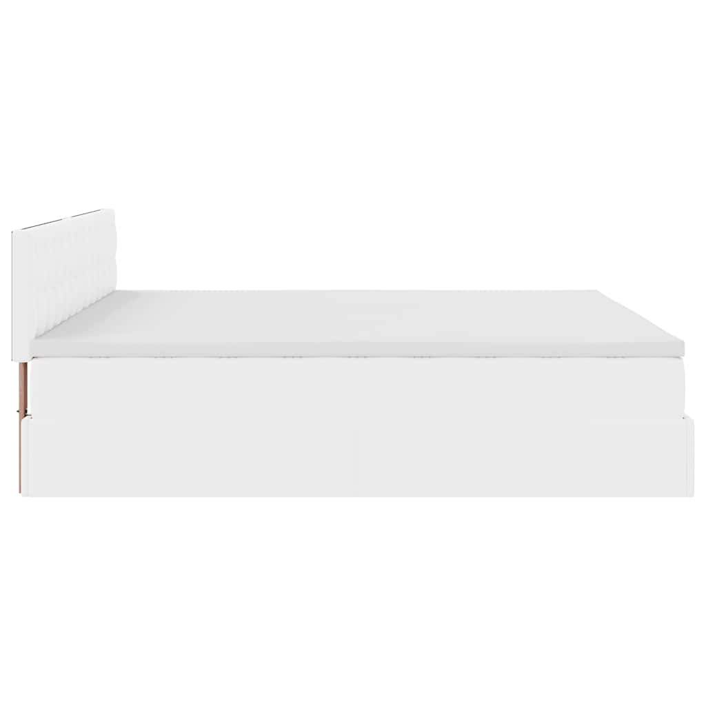 vidaXL Οθωμανικό κρεβάτι με στρώμα Λευκό 180x200cm Faux Leather