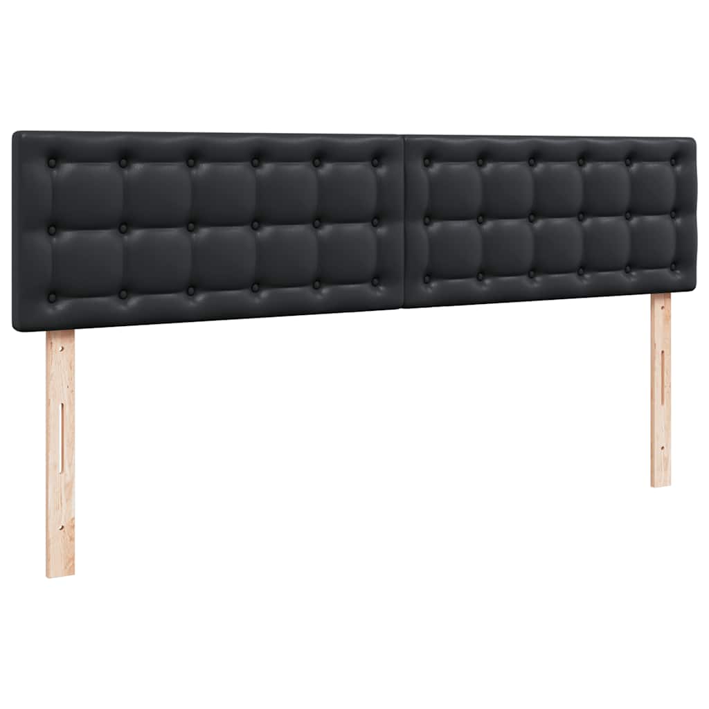 vidaXL Οθωμανικό κρεβάτι με στρώματα Μαύρο 200x200cm Faux Leather
