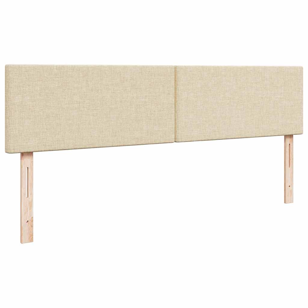 vidaXL Οθωμανικό Κρεβάτι με Στρώμα Κρέμα 160x200cm Ύφασμα