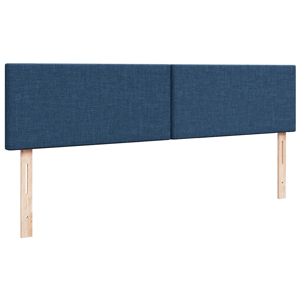 vidaXL Οθωμανικό κρεβάτι με στρώμα μπλε 200x200 cm ύφασμα