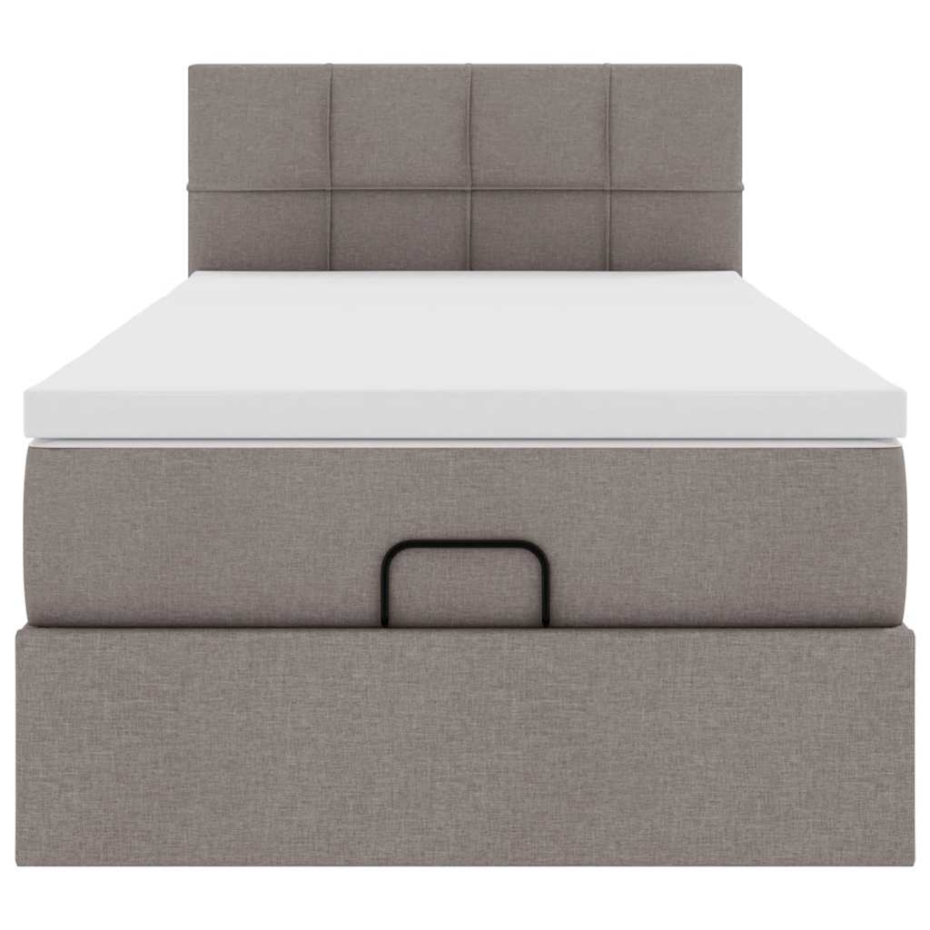 vidaXL Οθωμανικό κρεβάτι με στρώμα Taupe 90x190cm ύφασμα