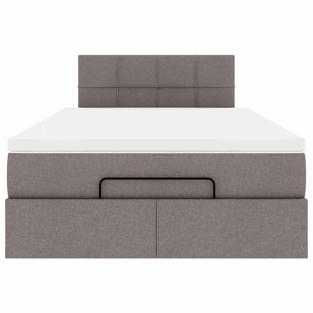 vidaXL Οθωμανικό κρεβάτι με στρώμα Taupe 120x190 cm Ύφασμα