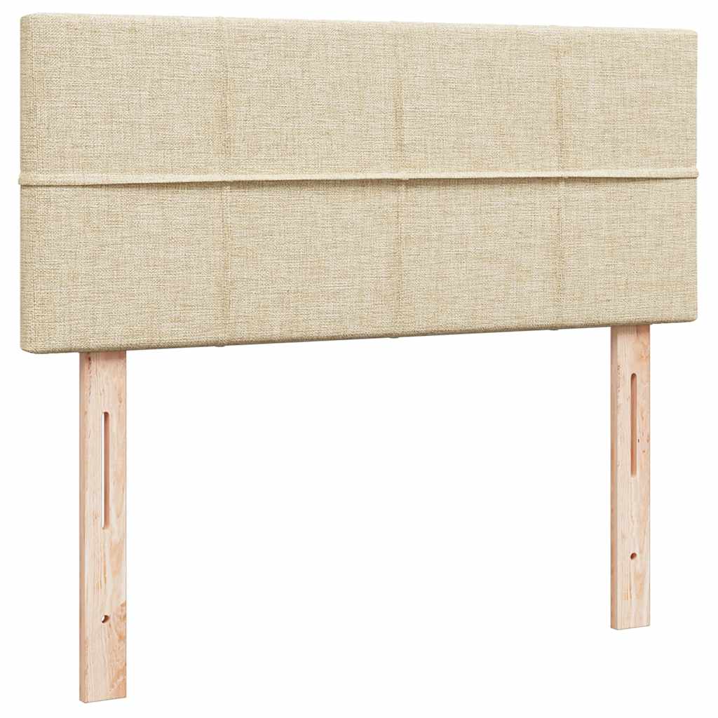vidaXL Οθωμανικό κρεβάτι με στρώμα Cream 120x190 cm Ύφασμα