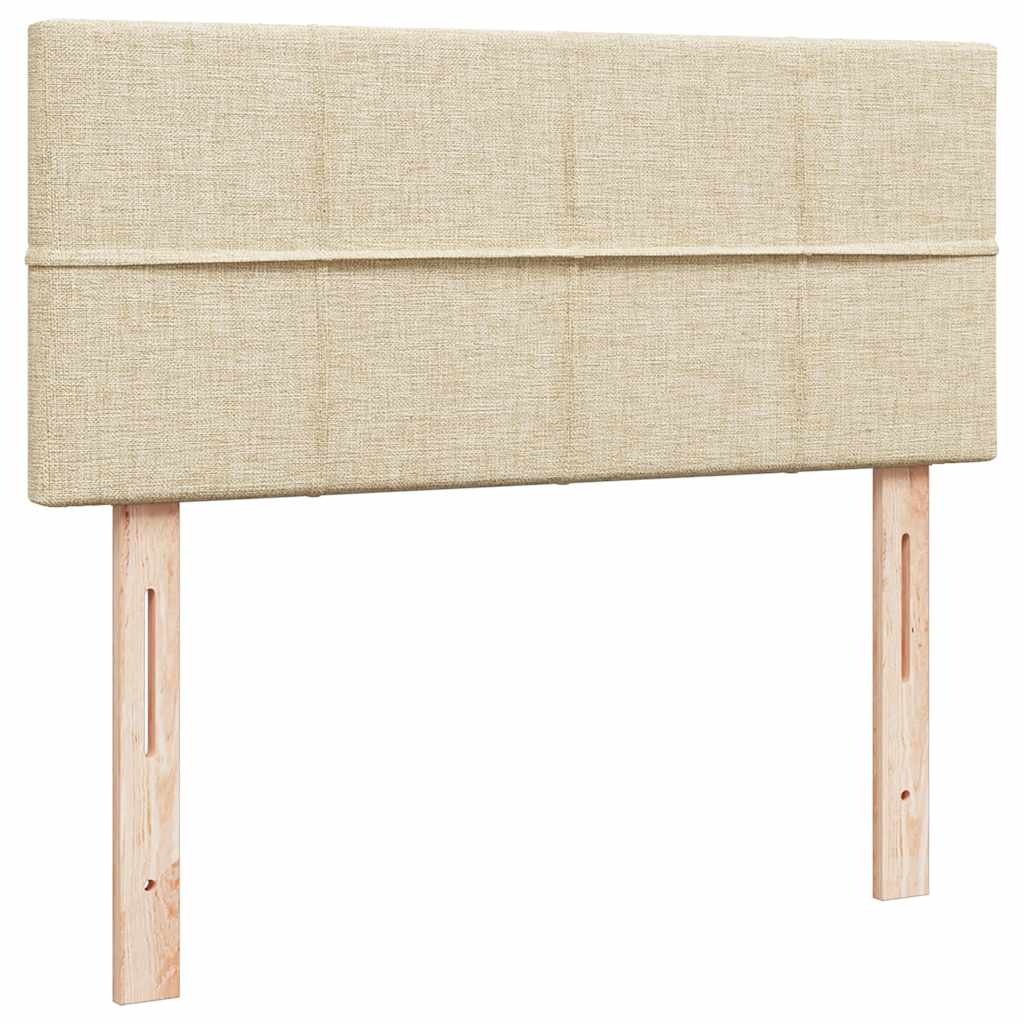 vidaXL Οθωμανικό κρεβάτι με στρώμα Cream 120x200cm ύφασμα