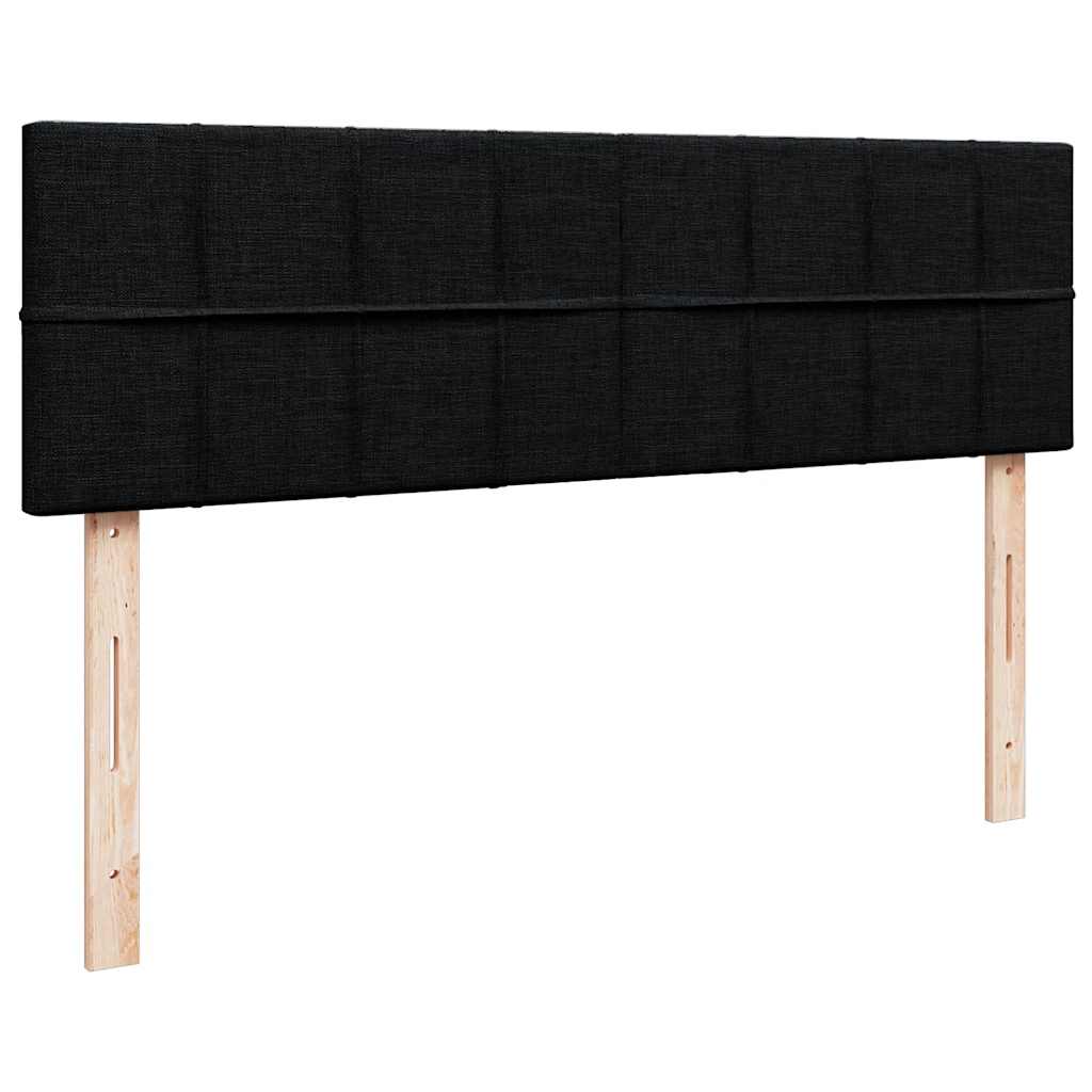 vidaXL Οθωμανικό κρεβάτι με στρώμα Μαύρο 140x190cm Ύφασμα