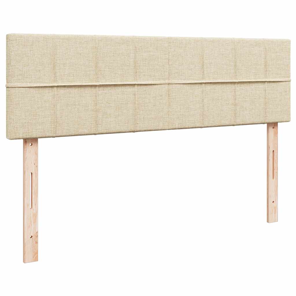 vidaXL Οθωμανικό κρεβάτι με στρώμα Cream 140x200cm ύφασμα