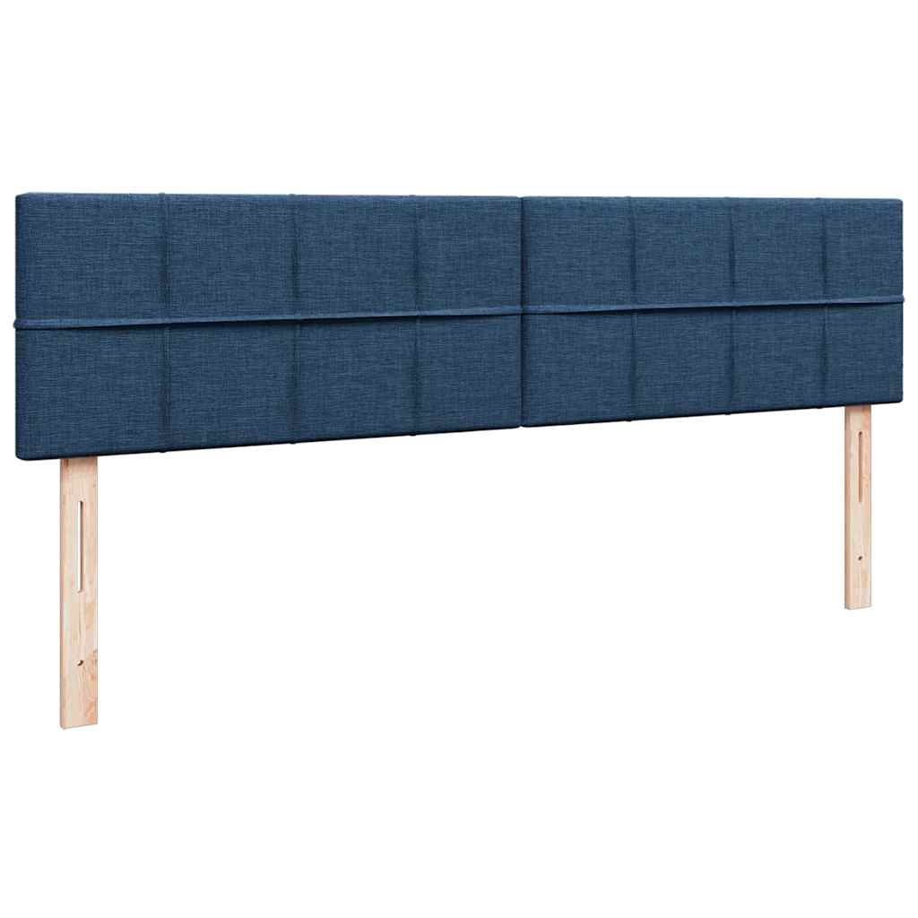 vidaXL Οθωμανικό κρεβάτι με στρώμα μπλε 160x200cm ύφασμα