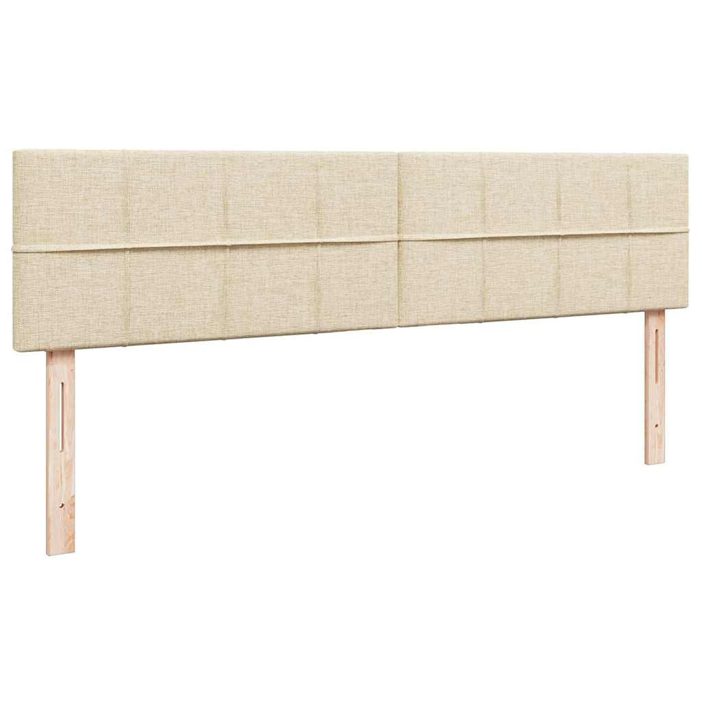 vidaXL Οθωμανικό κρεβάτι με στρώμα Cream 180x200cm ύφασμα