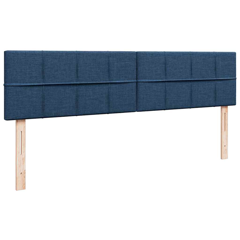 vidaXL Οθωμανικό κρεβάτι με στρώμα μπλε 180x200cm ύφασμα