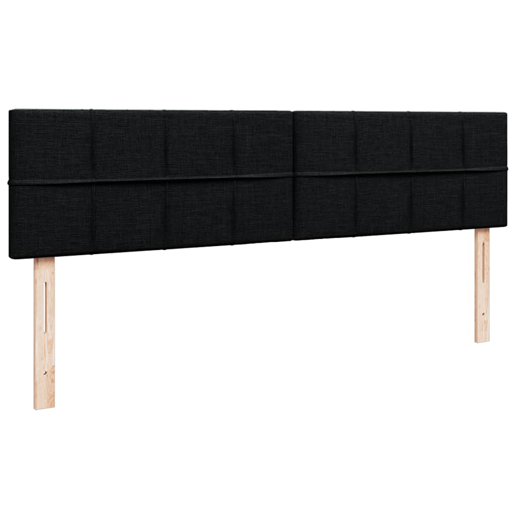 vidaXL Οθωμανικό κρεβάτι με στρώμα Μαύρο 200x200 cm Ύφασμα