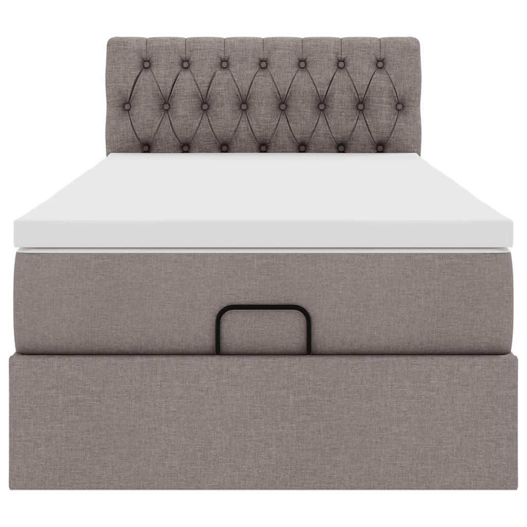 vidaXL Οθωμανικό κρεβάτι με στρώμα Taupe 80x200cm ύφασμα