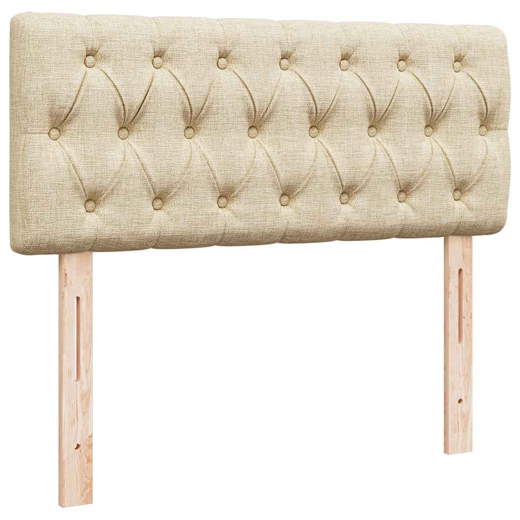 vidaXL Οθωμανικό κρεβάτι με στρώμα Cream 120x190 cm Ύφασμα