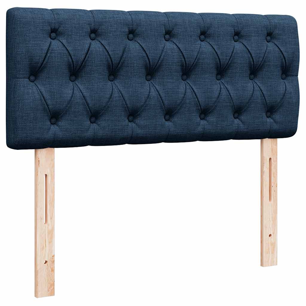 vidaXL Οθωμανικό κρεβάτι με στρώμα μπλε 120x190 cm ύφασμα