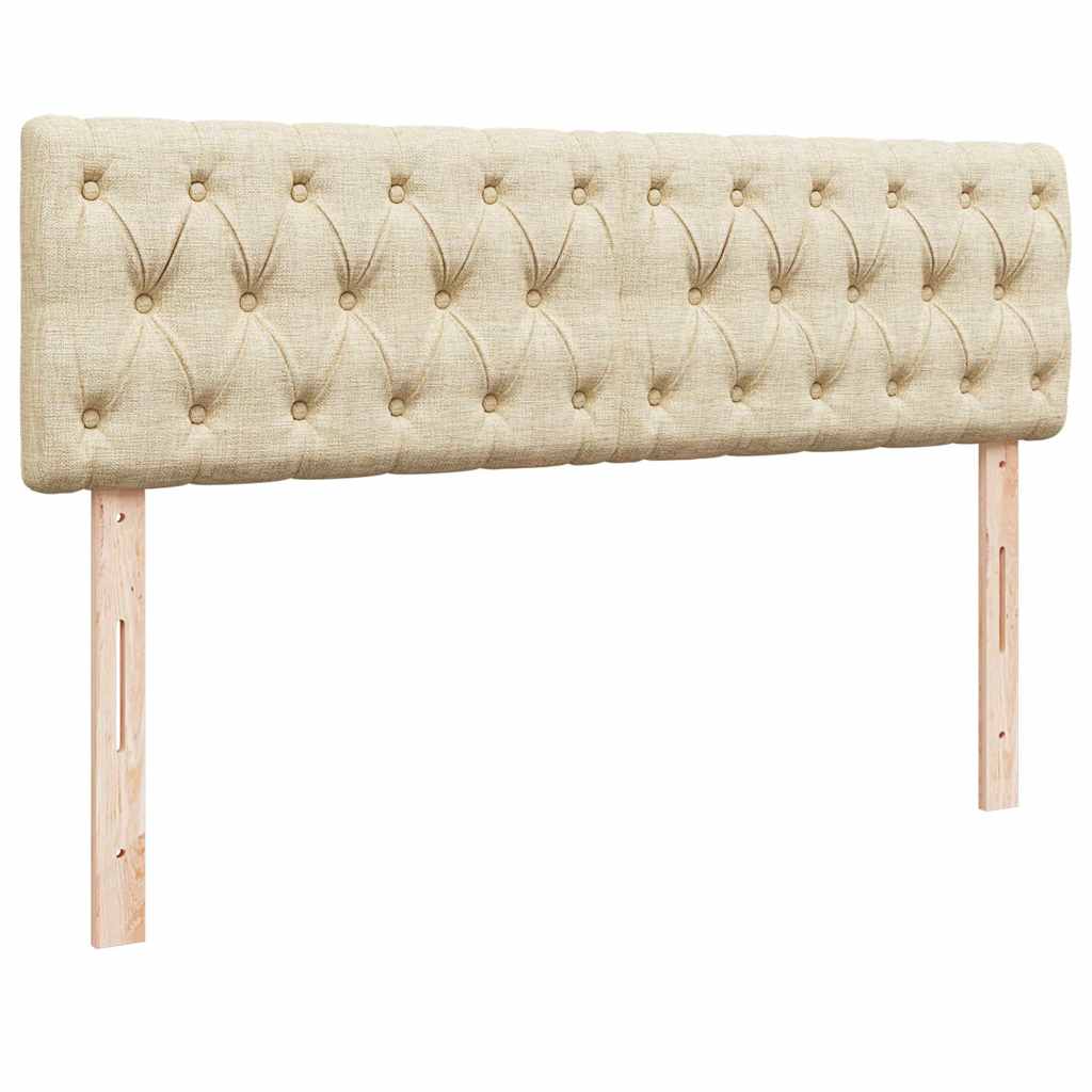 vidaXL Οθωμανικό κρεβάτι με στρώμα Cream 140x190cm ύφασμα