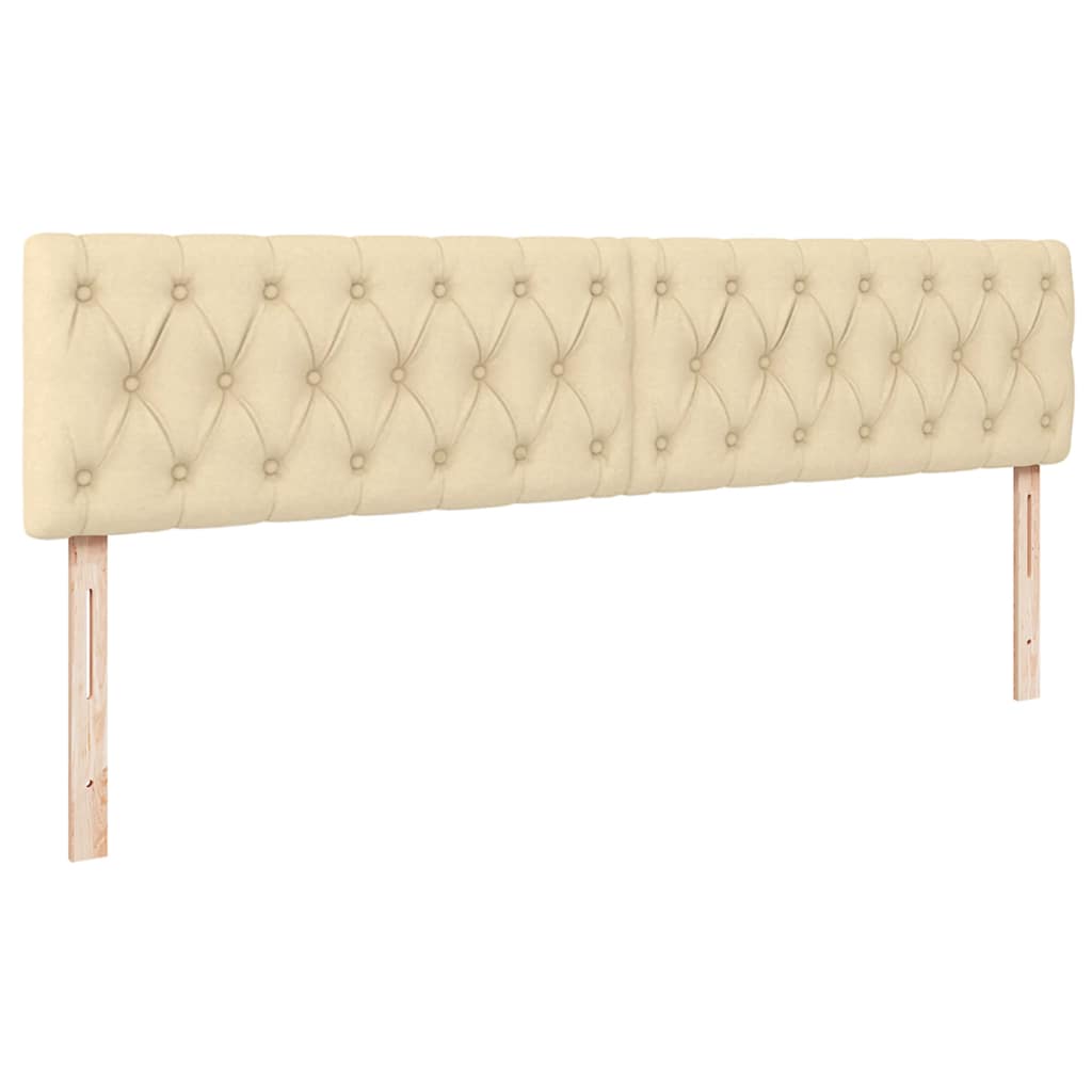 vidaXL Οθωμανικό Κρεβάτι με Στρώμα Κρέμα 160x200cm Ύφασμα