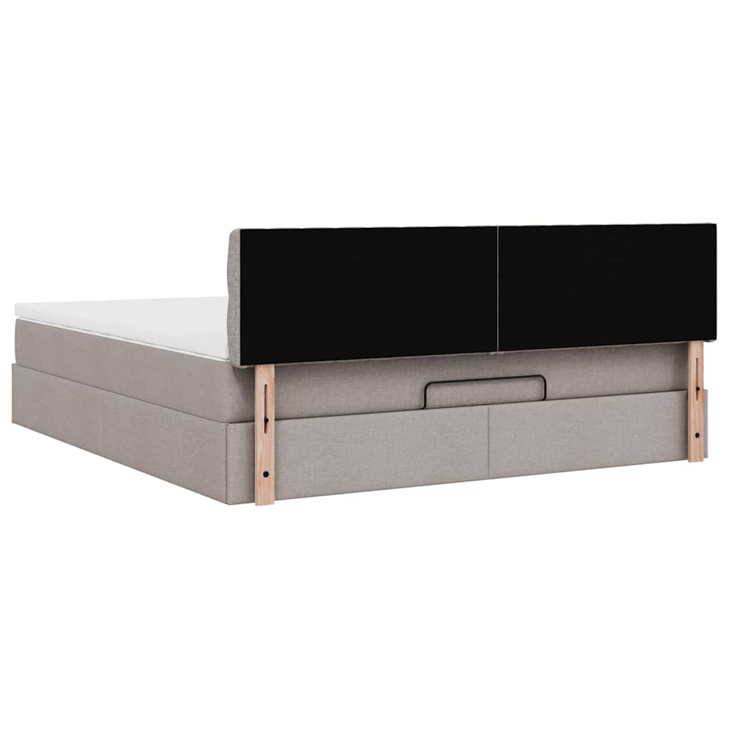 vidaXL Οθωμανικό κρεβάτι με στρώμα Taupe 180x200cm ύφασμα