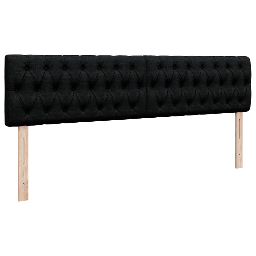 vidaXL Οθωμανικό κρεβάτι με στρώμα Μαύρο 200x200 cm Ύφασμα