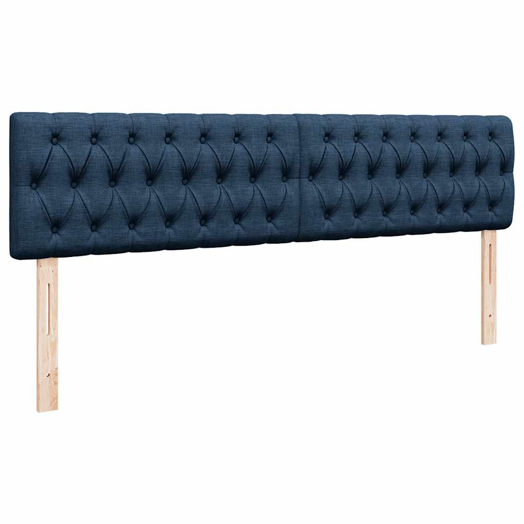 vidaXL Οθωμανικό κρεβάτι με στρώμα μπλε 200x200 cm ύφασμα