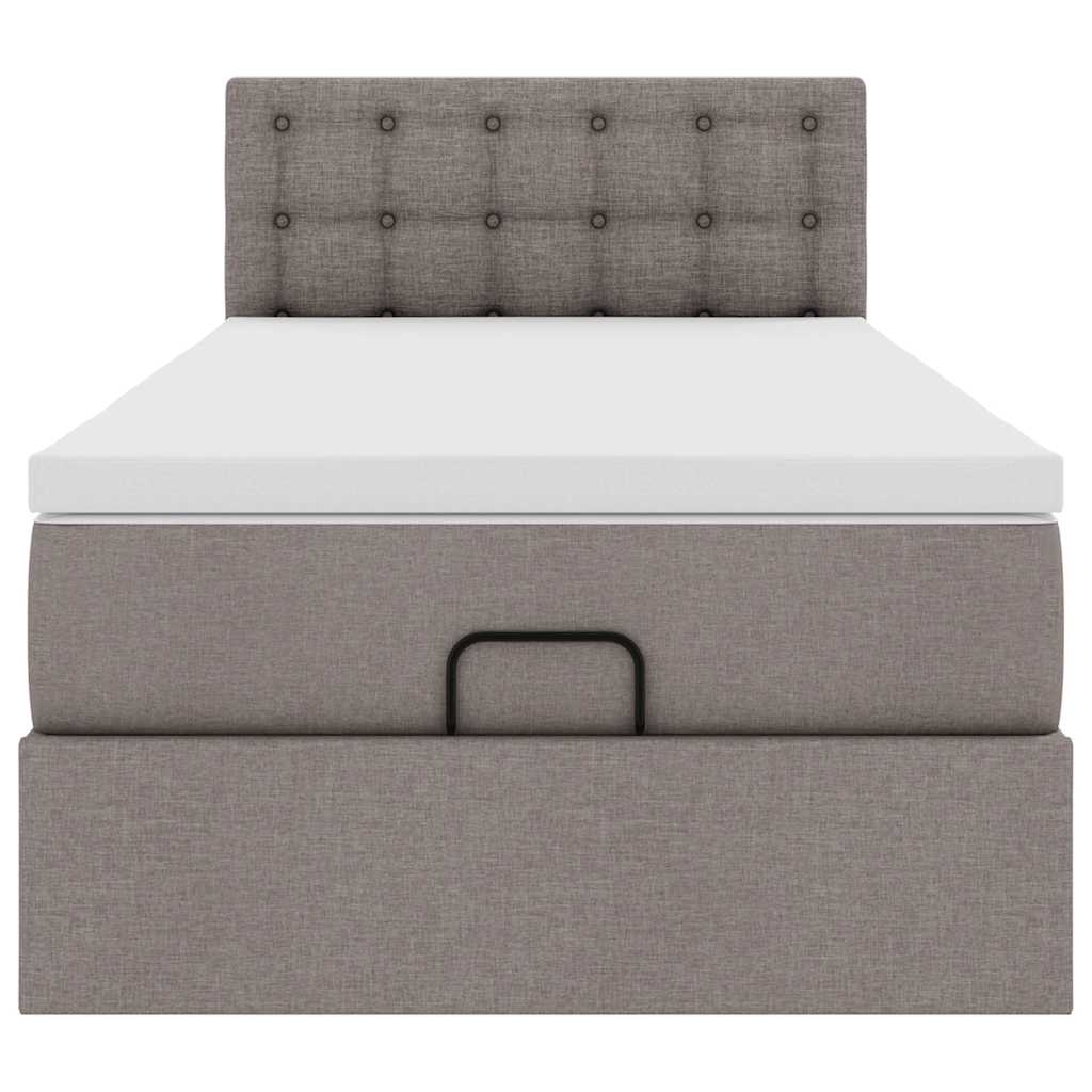 vidaXL Οθωμανικό κρεβάτι με στρώμα Taupe 80x200cm ύφασμα