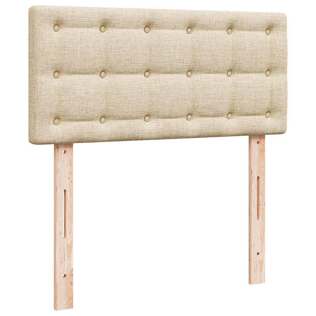 vidaXL Οθωμανικό κρεβάτι με στρώμα Cream 100x200cm ύφασμα