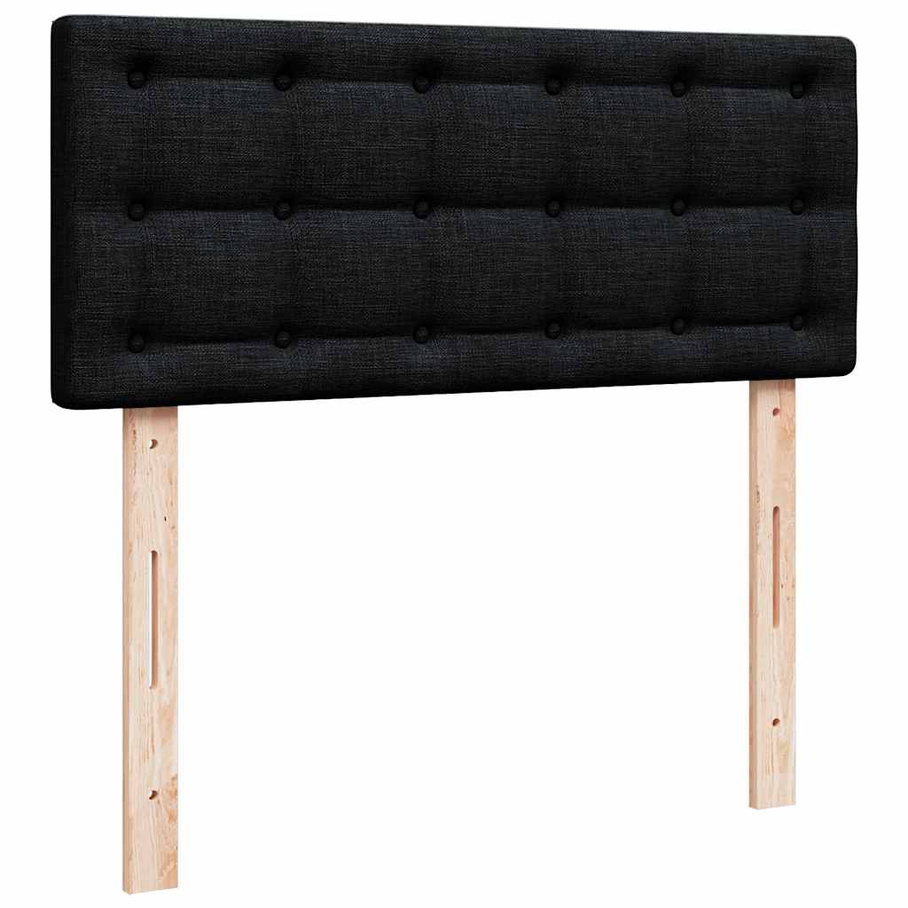 vidaXL Οθωμανικό κρεβάτι με στρώμα Μαύρο 120x190 cm Ύφασμα