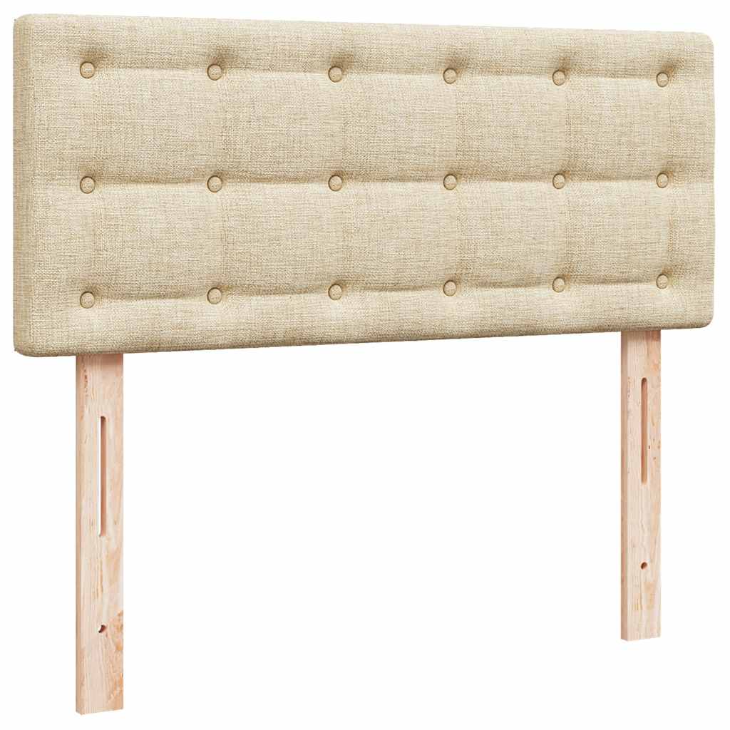 vidaXL Οθωμανικό κρεβάτι με στρώμα Cream 120x190 cm Ύφασμα