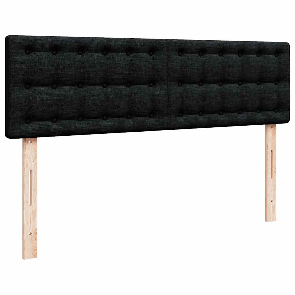 vidaXL Οθωμανικό κρεβάτι με στρώμα Μαύρο 140x200cm Ύφασμα