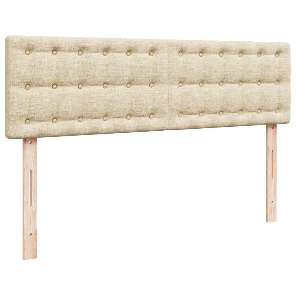 vidaXL Οθωμανικό κρεβάτι με στρώμα Cream 140x200cm ύφασμα