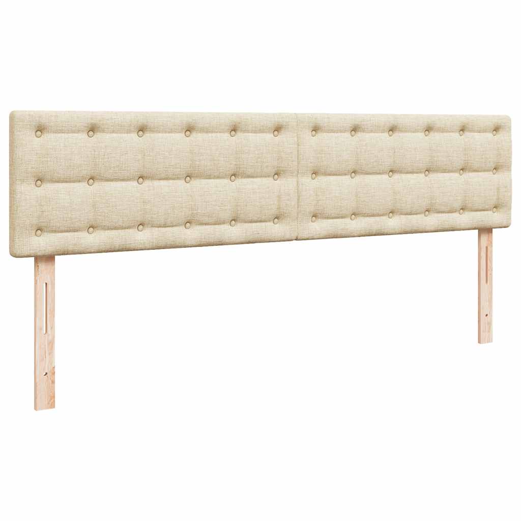 vidaXL Οθωμανικό κρεβάτι με στρώμα Cream 180x200cm ύφασμα
