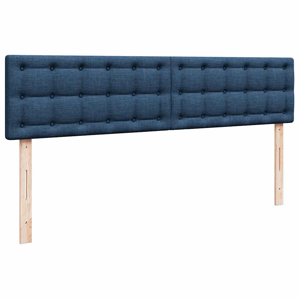 vidaXL Οθωμανικό κρεβάτι με στρώμα μπλε 200x200 cm ύφασμα