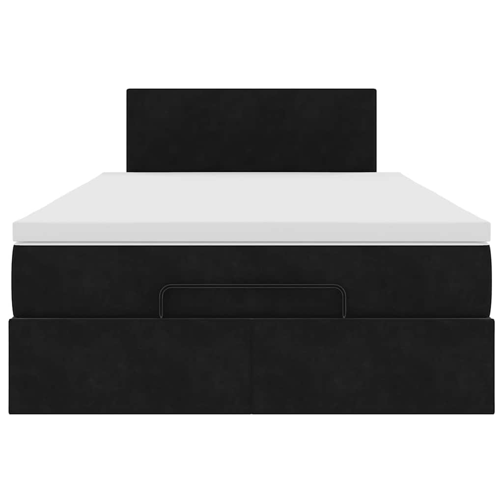 vidaXL Οθωμανικό κρεβάτι με στρώμα Μαύρο 120x200cm Velvet