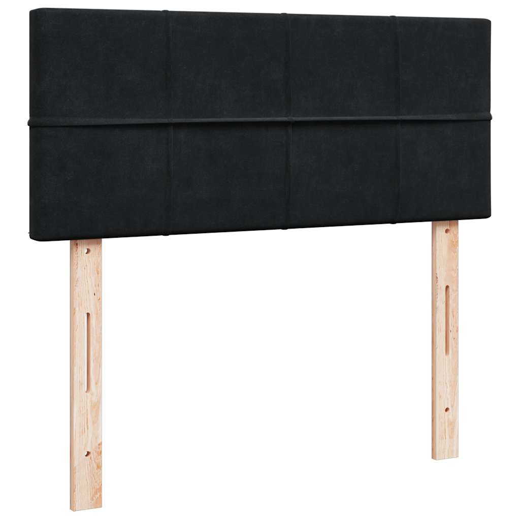vidaXL Οθωμανικό κρεβάτι με στρώμα Μαύρο 120x190 cm Velvet