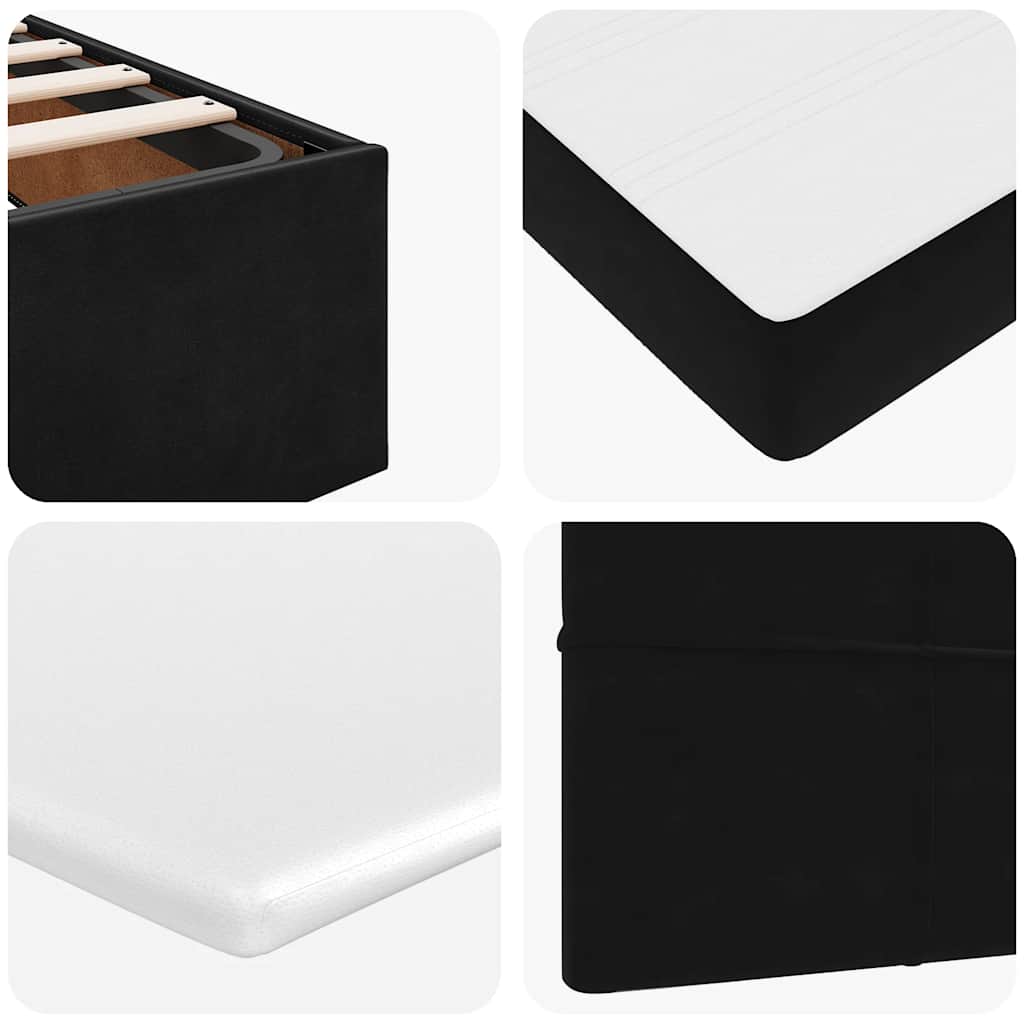 vidaXL Οθωμανικό κρεβάτι με στρώμα Μαύρο 180x200cm Velvet