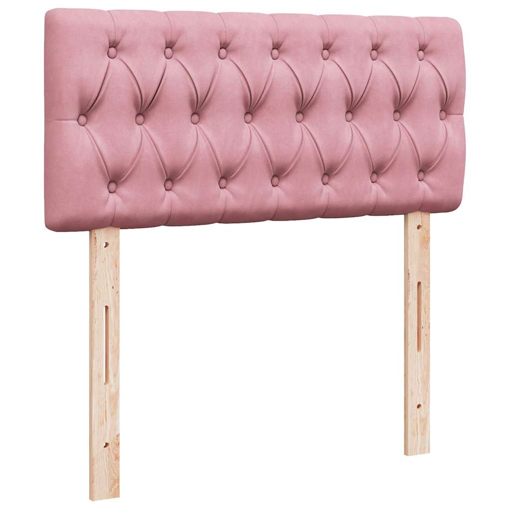 vidaXL Οθωμανικό κρεβάτι με στρώμα ροζ 100x200cm Velvet