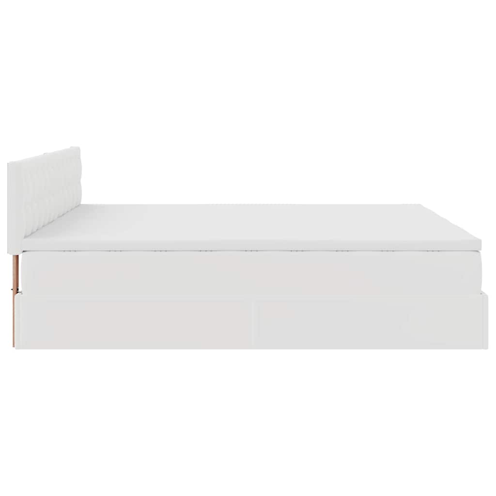 vidaXL Οθωμανικό κρεβάτι με στρώματα Λευκό 180x200cm Faux Leather