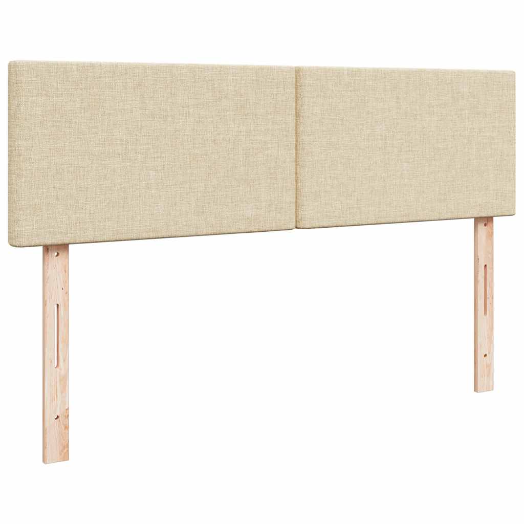 vidaXL Οθωμανικό κρεβάτι με στρώματα Κρέμα 180x200cm ύφασμα
