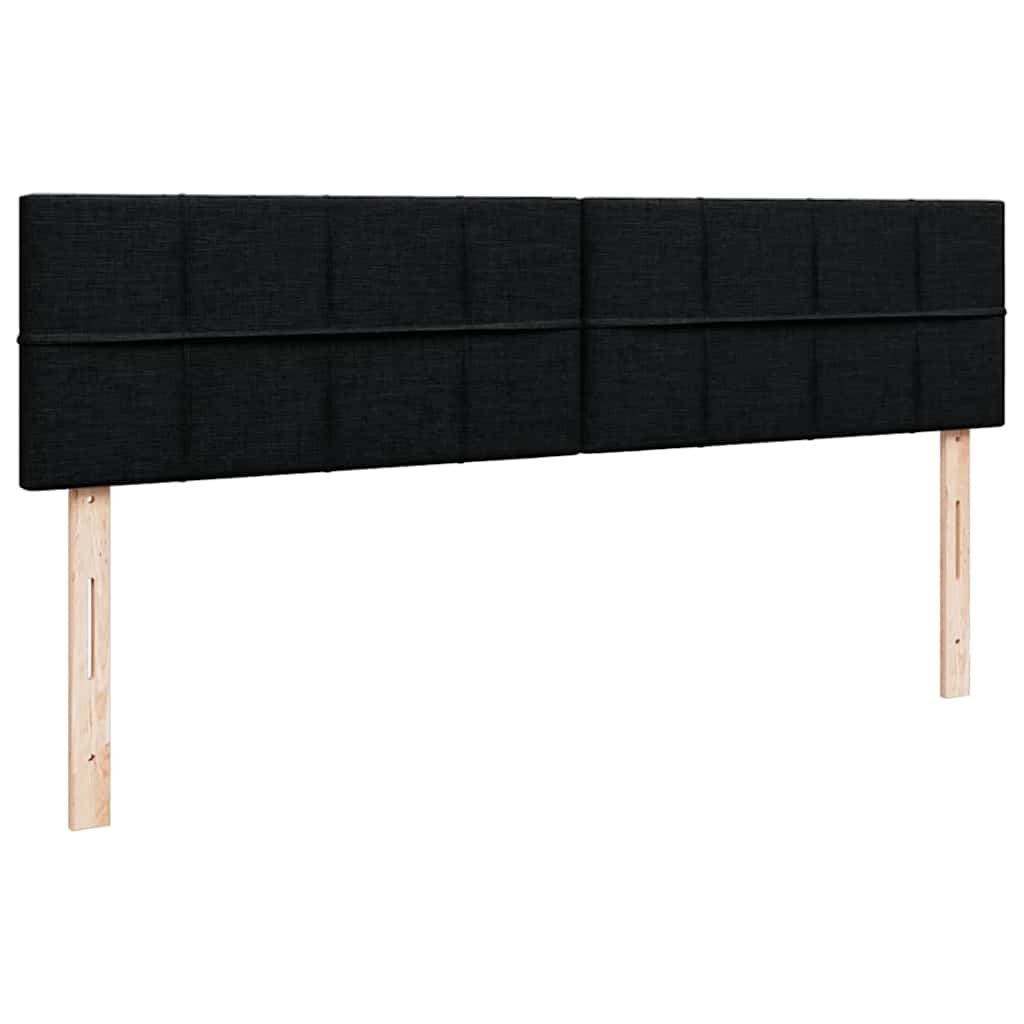 vidaXL Οθωμανικό κρεβάτι με στρώματα Μαύρο 160x200cm Ύφασμα
