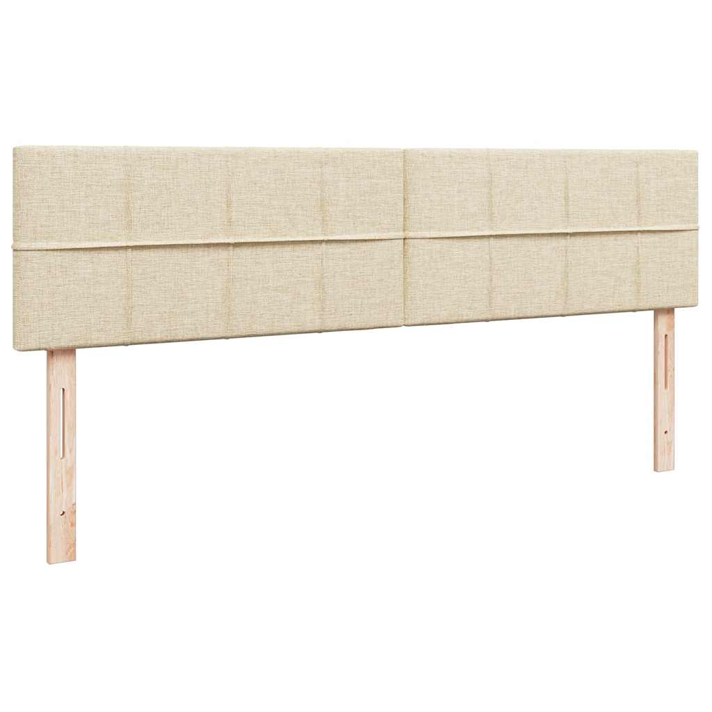 vidaXL Οθωμανικό Κρεβάτι με Στρώματα Κρέμα 200x200cm Ύφασμα
